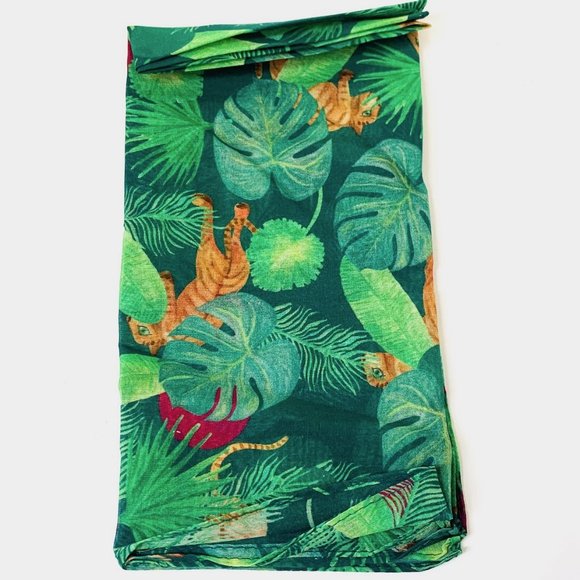 Soi Paris Silk Scarf in Tiger Cotton Square Scarf Handkerchief - Picture 2 of 6